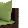vidaXL Salon de jardin 5 pcs avec coussins Marron R&eacute;sine tress&eacute;e