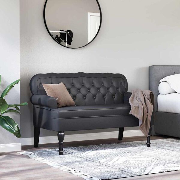 vidaXL Banc Chesterfield Noir 119,5 x 64,5 x 75 cm Cuir synth&eacute;tique