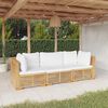 vidaXL Salon de jardin 3 pcs avec coussins Bois de teck solide