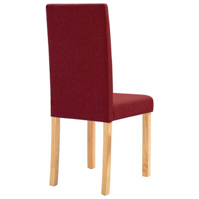 vidaXL Chaises à manger lot de 2 rouge bordeaux tissu