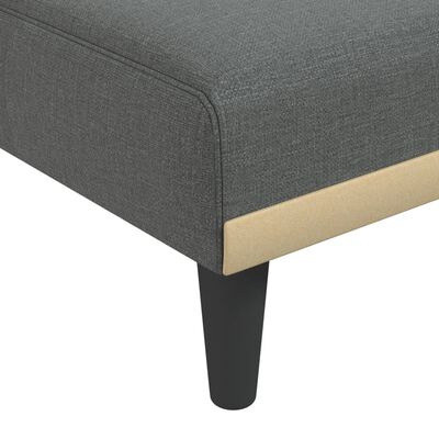 vidaXL Canapé-lit en forme de L gris foncé 275x140x70 cm tissu