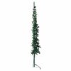 vidaXL Demi sapin de No&euml;l artificiel mince avec support Vert 240 cm
