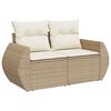 vidaXL Salon de jardin 11 pcs avec coussins beige r&eacute;sine tress&eacute;e