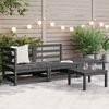 vidaXL Salon de jardin 3 pcs gris bois de pin massif
