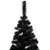 vidaXL Sapin de No&euml;l artificiel pr&eacute;-&eacute;clair&eacute; et support noir 240 cm PVC