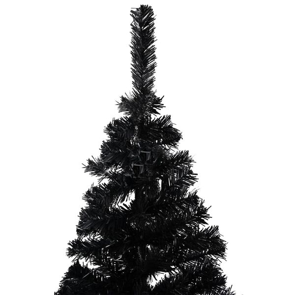 vidaXL Sapin de No&euml;l artificiel pr&eacute;-&eacute;clair&eacute; et support noir 240 cm PVC