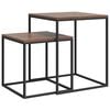 vidaXL Ensemble de table basse 2 pcs Bois d'ing&eacute;nierie et m&eacute;tal