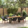 vidaXL Ensemble de salle à manger pour jardin 7 pcs Noir et marron