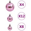 vidaXL Ensemble de boules de No&euml;l 111 pi&egrave;ces rose polystyr&egrave;ne