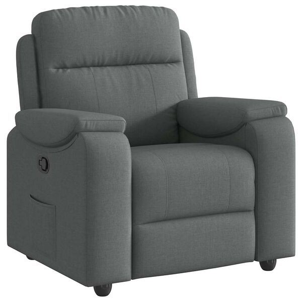 vidaXL Fauteuil inclinable Gris fonc&eacute; Tissu