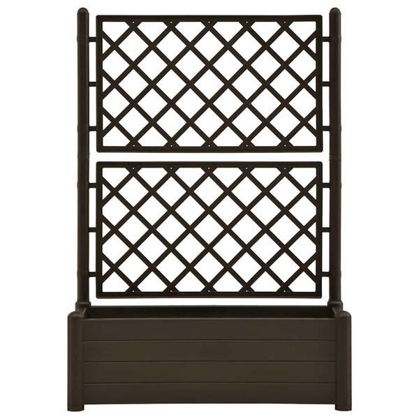 vidaXL Jardini&egrave;re avec treillis 100x43x142 cm PP Moka
