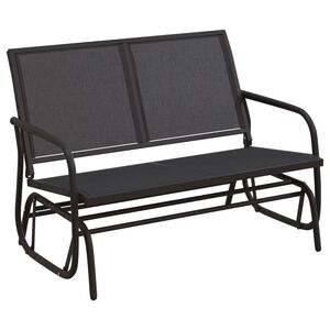 vidaXL Banc oscillant de jardin noir 120,5x76x86,5 cm textilène/acier