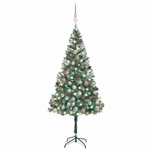 vidaXL Arbre de No&euml;l artificiel pr&eacute;-&eacute;clair&eacute;/boules pommes de pin 180cm