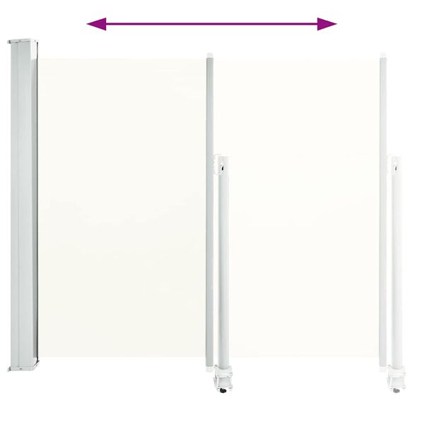 vidaXL Auvent latéral rétractable de patio 120 x 300 cm Blanc cassé