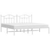 vidaXL Cadre de lit métal sans matelas et tête de lit blanc 193x203 cm