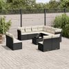 vidaXL Salon de jardin 12 pcs avec coussins noir r&eacute;sine tress&eacute;e
