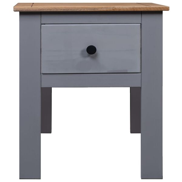vidaXL Table de chevet Gris 46x40x57 cm Pin Gamme Panama