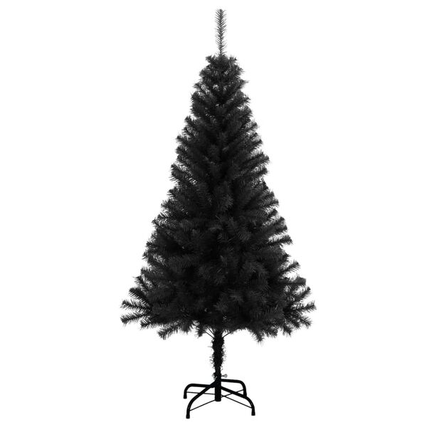 vidaXL Sapin de No&euml;l artificiel avec support noir 120 cm PVC