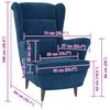 vidaXL Fauteuil bleu velours