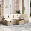 vidaXL Salon de jardin avec coussins 7 pcs beige r&eacute;sine tress&eacute;e