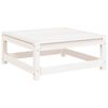 vidaXL Repose-pieds de jardin avec coussins lot de 2 Blanc Bois de pin