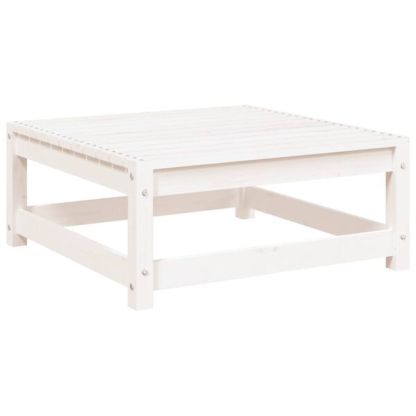 vidaXL Repose-pieds de jardin avec coussins lot de 2 Blanc Bois de pin
