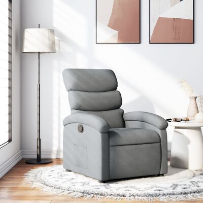 vidaXL Fauteuil inclinable Gris clair Tissu