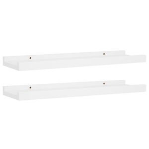 vidaXL Étagères à rebord pour cadre photo 2 pcs Blanc 40x9x3 cm MDF