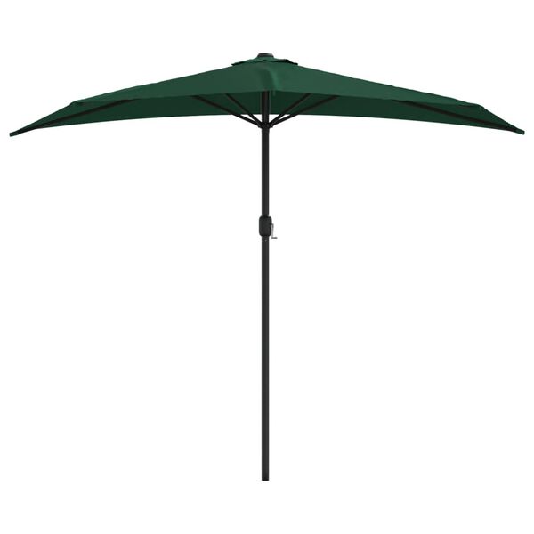 vidaXL Parasol de balcon avec mât en aluminium Vert 270x144 cm Demi