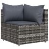 vidaXL Salon de jardin 4 pcs avec coussins Gris R&eacute;sine tress&eacute;e