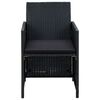 vidaXL Salon de jardin 4 pcs avec coussins Résine tressée Noir