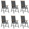 vidaXL Ensemble à manger de jardin 7 pcs noir aluminium