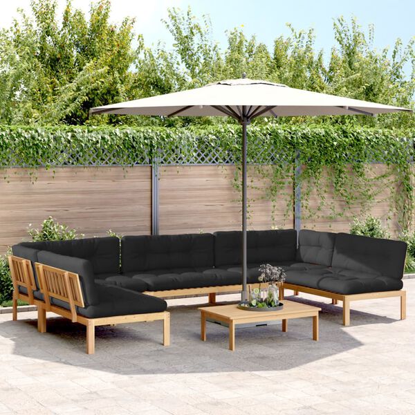 vidaXL Salon palette de jardin avec coussins 6pcs bois d'acacia massif