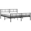 vidaXL Cadre de lit m&eacute;tal sans matelas avec pied de lit noir 183x213cm