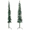 vidaXL Demi sapin de No&euml;l artificiel mince avec support Vert 240 cm