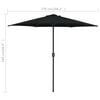 vidaXL Parasol de jardin et mât en aluminium 270x246 cm Noir