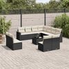 vidaXL Salon de jardin 12 pcs avec coussins noir r&eacute;sine tress&eacute;e