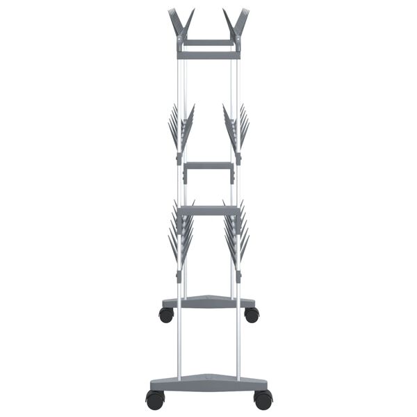 vidaXL &Eacute;tag&egrave;re &agrave; chaussures avec roulettes Argent&eacute; 66x27x100 cm