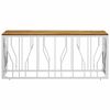 vidaXL Table basse argenté acier inoxydable et bois massif d'acacia