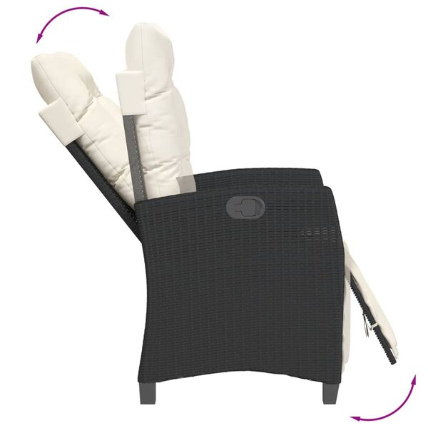 vidaXL Ensemble &agrave; manger de jardin coussins 5pcs Noir R&eacute;sine tress&eacute;e