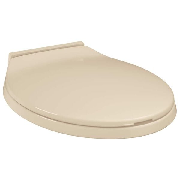 vidaXL Si&egrave;ge de toilette &agrave; fermeture en douceur Beige Ovale