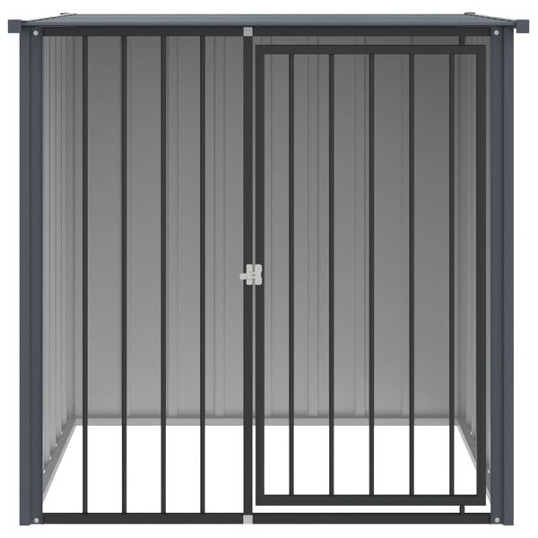 vidaXL Niche pour chien avec toit noir 110x103x109 cm acier galvanis&eacute;