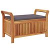 vidaXL Banc de rangement de jardin avec coussin 91 cm Bois d'acacia