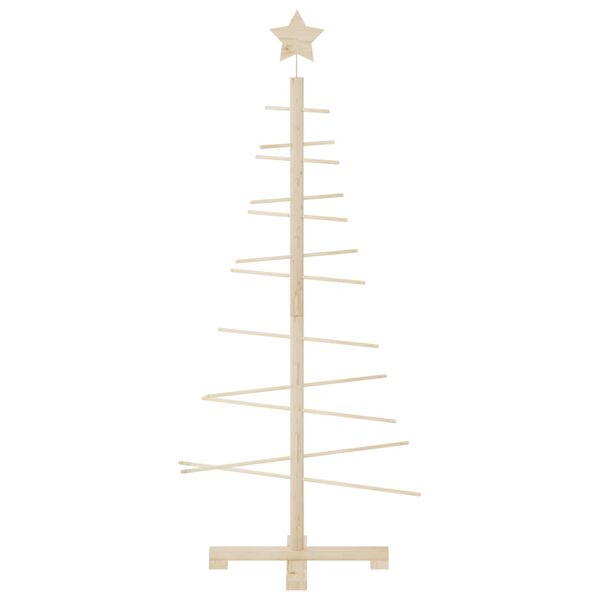 vidaXL Arbre de No&euml;l en bois pour d&eacute;coration 125 cm bois massif de pin