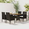 vidaXL Mobilier &agrave; d&icirc;ner d'ext&eacute;rieur 5 pcs R&eacute;sine tress&eacute;e Noir