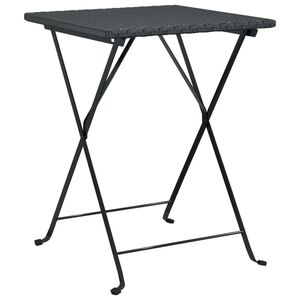 vidaXL Table de bistrot pliante Noir 55x54x71 cm R&eacute;sine tress&eacute;e