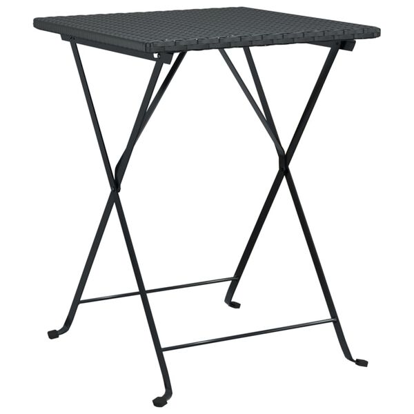 vidaXL Table de bistrot pliante Noir 55x54x71 cm R&eacute;sine tress&eacute;e