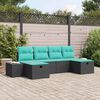 vidaXL Ensemble de canap&eacute; de jardin avec coussin 6 pcs Noir polyrotin