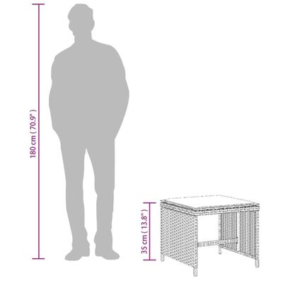 vidaXL Tabourets de jardin avec coussins lot de 4 gris résine tressée