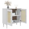 vidaXL Buffet SENJA aspect rotin blanc 80x35x80 cm bois massif de pin